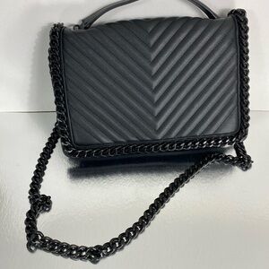 Aldo Black Quilted Crossbody Bag with Chain Strap